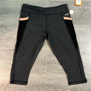 Gray and peach Avia running capris with pockets